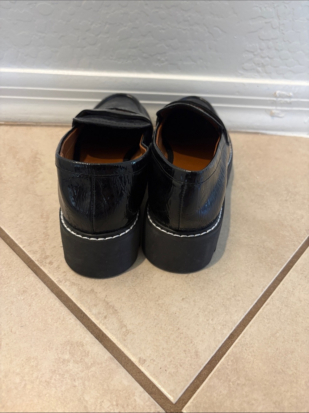 Franco Sarto L-Balin Black Patent Penny Loafers for Women Size 6M - Picture 5 of 7